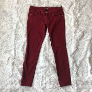 Wine Red Skinny Jeans